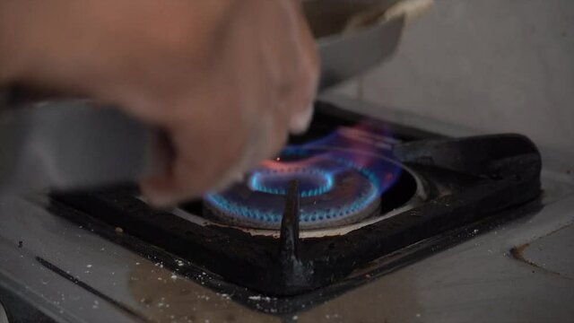 Fulka Roti or Indian Roti being cook