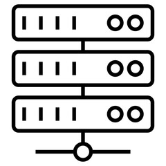 Data rack icon in line design.
