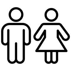 Couple icon in line pictograph