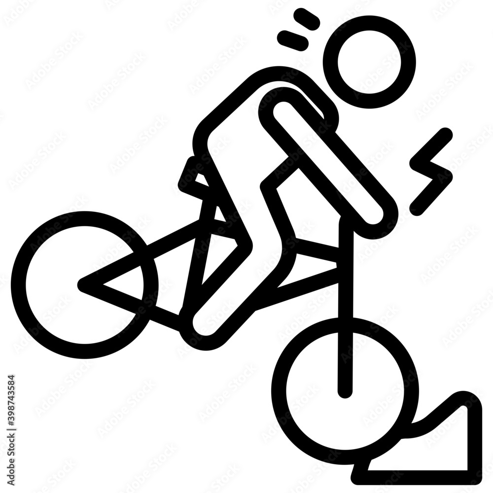 Wall mural Bicycle hitting pictograph line design.