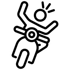 Icon of bike rider in line design.
