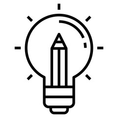 Creative idea icon in line design.