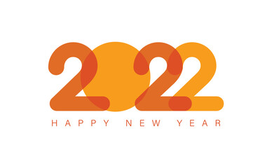 Colored 2022 Happy New Year, 2021 logo numbers, 