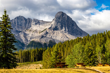 Views of the Rockies from the park. Canmore Nordic PP, Alberta, Canada