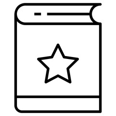 Favorite book icon in line design.