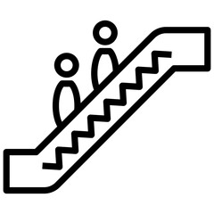 Electronic escalator vector in line design 