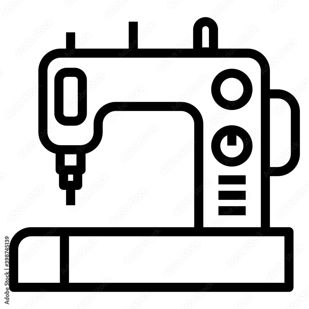 Wall mural line design of sewing machine vector