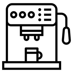 Coffee maker icon in line design.