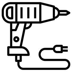 Drilling machine vector  in line design.