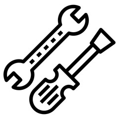 Mechanical tool vector in line vector 