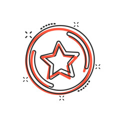 Loyalty icon in comic style. Reward cartoon vector illustration on white isolated background. Discount splash effect business concept.