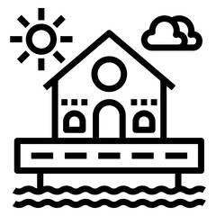 Vacation stop resort in line  vector 