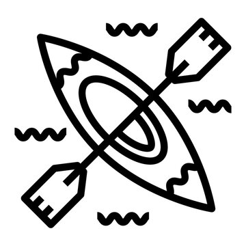 Aquatic sport kayak icon in line  vector