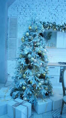 Christmas tree with gifts, New Year