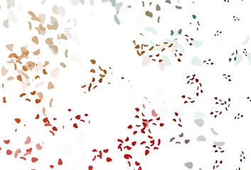Light green, red vector background with abstract forms.