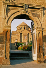 Naklejka premium The entrance to the armenian church,Armenia.
