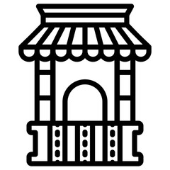 Line design of ticket booth icon.