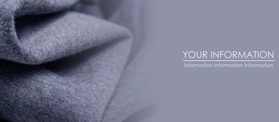 Rolgordijnen gray clothing fabric textile texture macro blur background © Kabardins photo