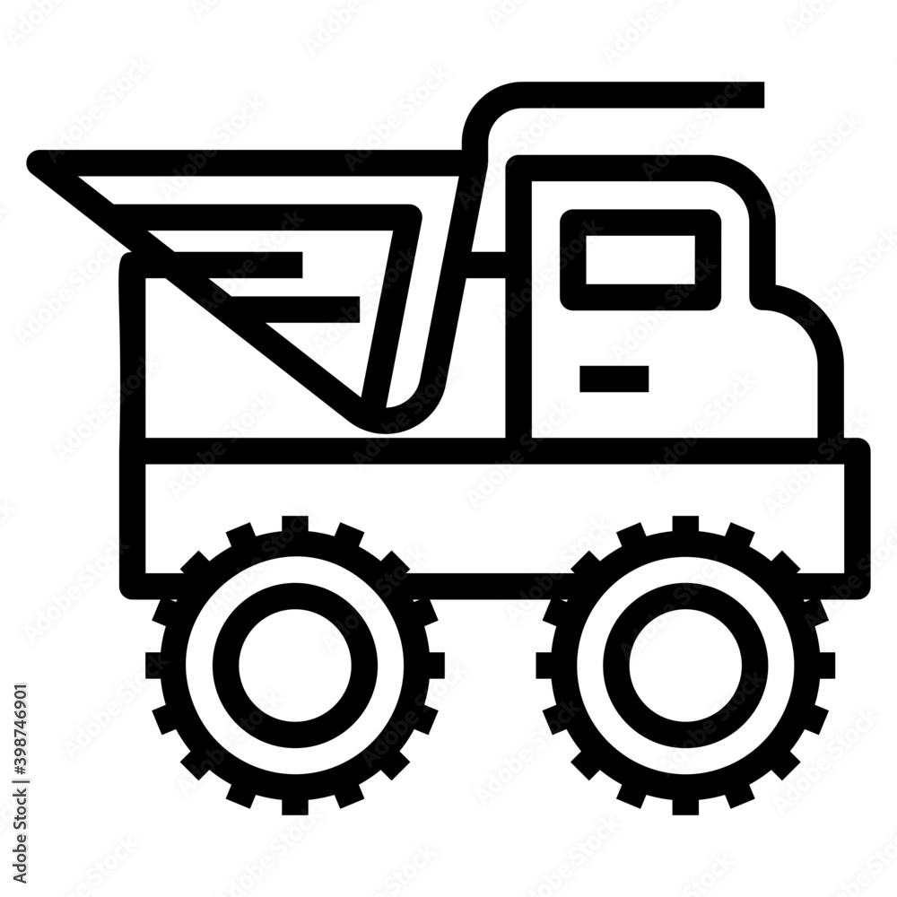 Sticker dump delivery truck icon design