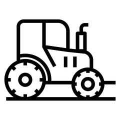Line farming land tractor vector 