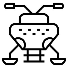 Recreational snowmobile vector in line design 