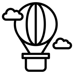 Hot air balloon icon in line design 