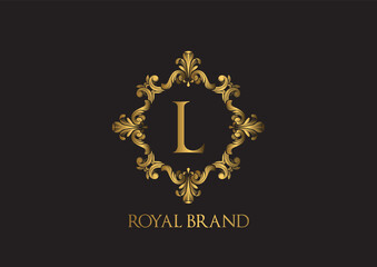 Luxurious Logo template with Gold Color