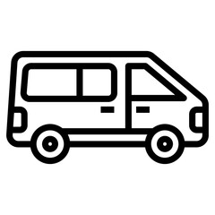 Minivan transport vector in line design 
