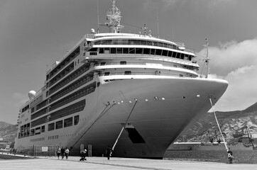 Luxury Silverseas cruiseship or cruise ship liner yacht in port