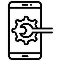 Mobile service icon in line design 