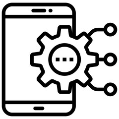 Obraz premium Mobile setting vector in line design 