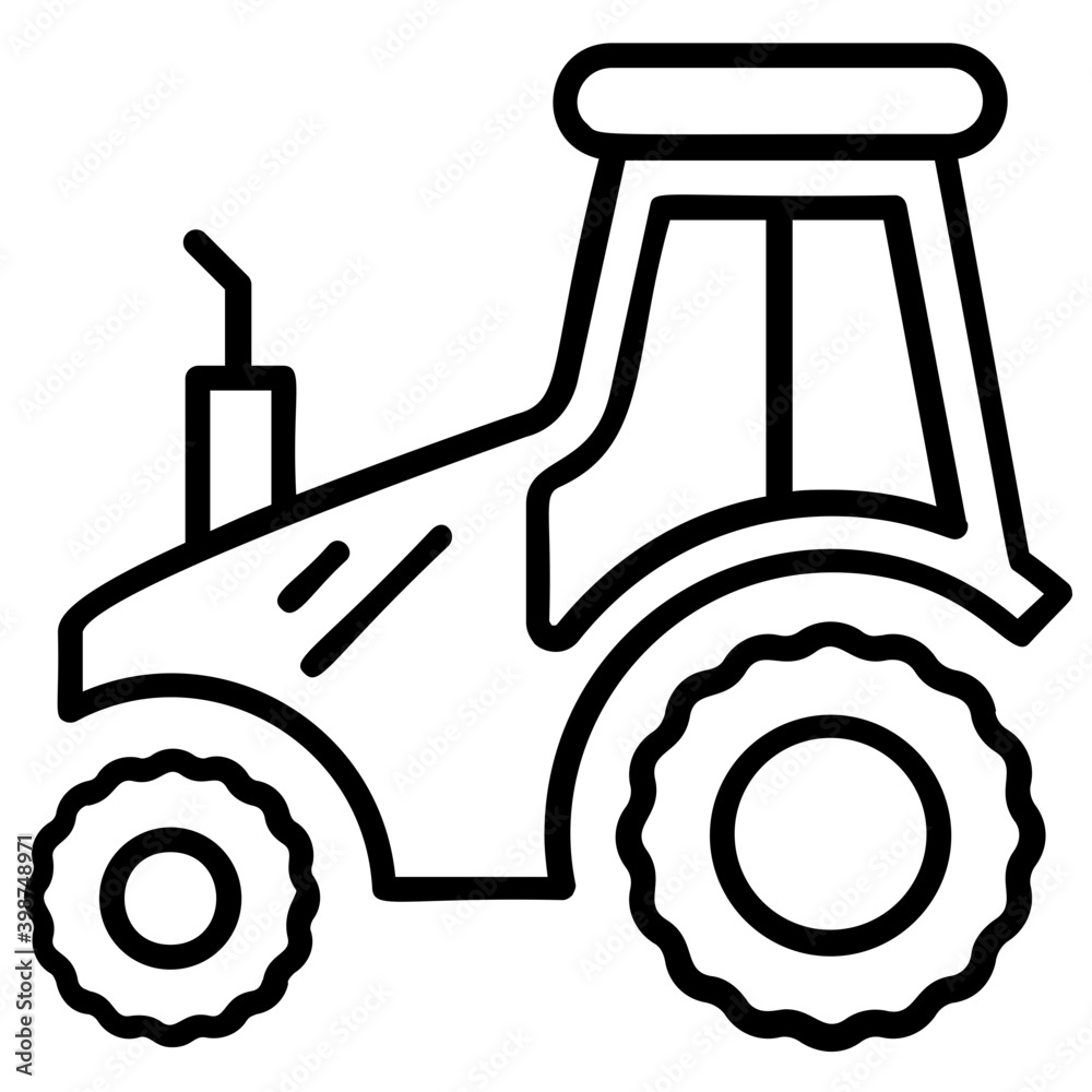 Sticker icon of agriculture farming tractor