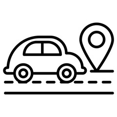 Travel navigation in line icon 