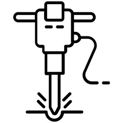 Jackhammer icon in line design 