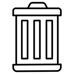 Trash bin, bin  in line icon 