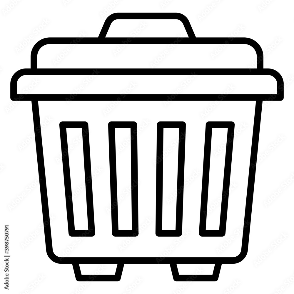 Poster dumpster, dustbin line vector icon