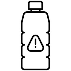 Cleaning acid bottle line vector icon