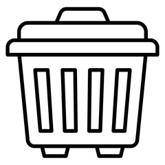 Dumpster, dustbin line vector icon