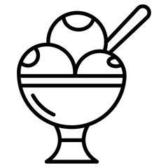 Ice cream in line vector icon