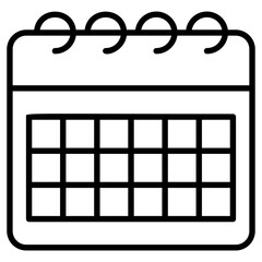 Calendar icon in line design