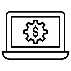 Finance web setting  icon in line design 