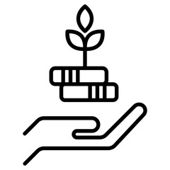 Financial growth icon in line design.