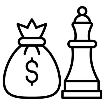 Line icon design money investment strategy 
