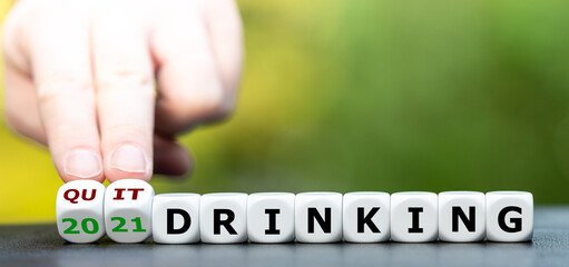 New years resolution. Dice form the expression "quit drinking".