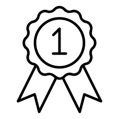 Icon of award badge in line design.