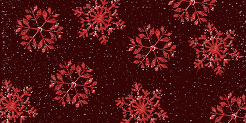 Naklejka na ściany i meble Christmas illustration with snowflakes