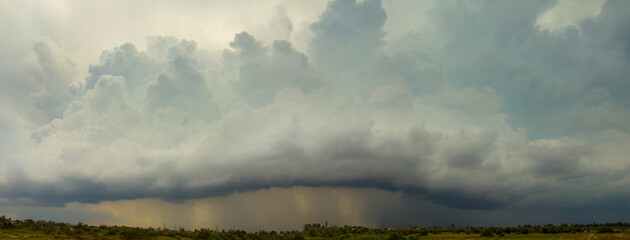 dramatic dense cloudy sky at the rain