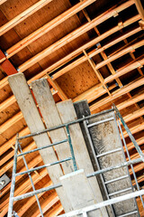 Scaffolding and high ceiling framing