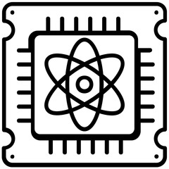 Quantum computer icon isolated on line design  