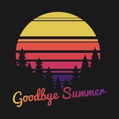 Goodbye Summer. Unique and Trendy Poster Design.